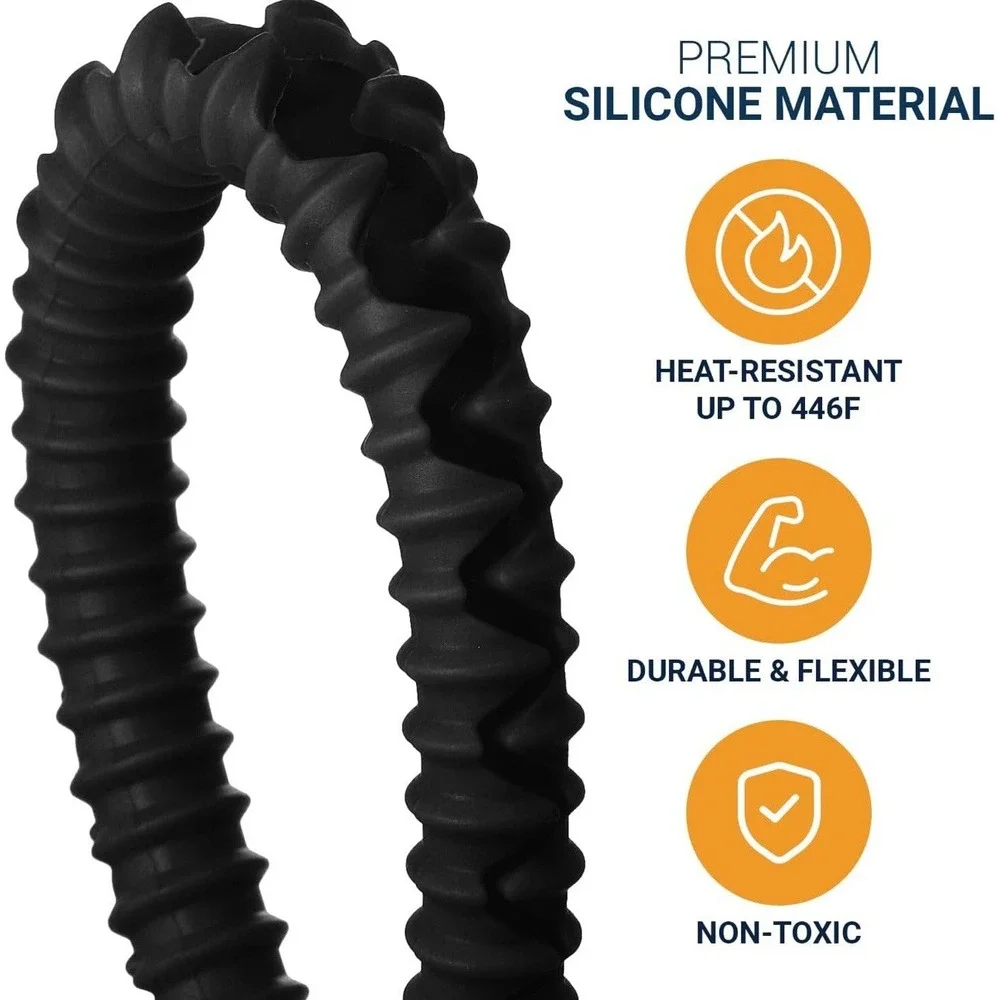 Silicone Oven Rack Shields by Linda's Essentials (2 Pack)‎ | Heat 22 Inch Black